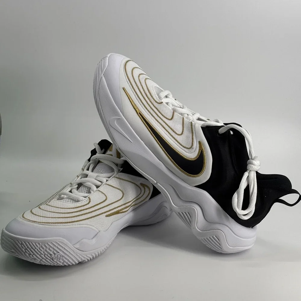 Nike Giannis Immortality 4 GS 7Y White Black Gold FZ6734-100 New Basketball Shoe